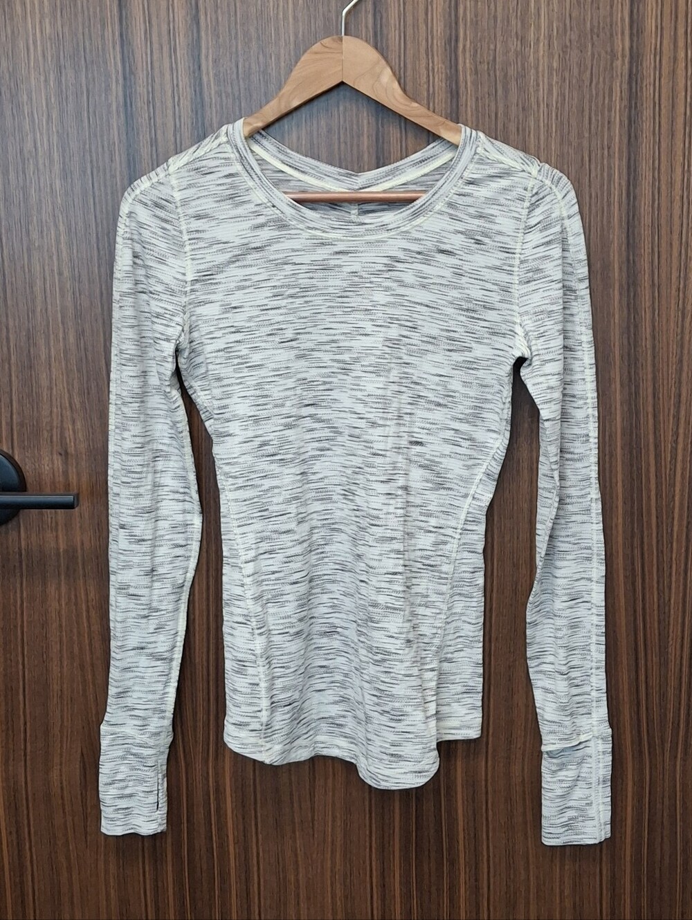 Lululemon 5 Mile Long Sleeve Tiger Space Dye Black White Sz M